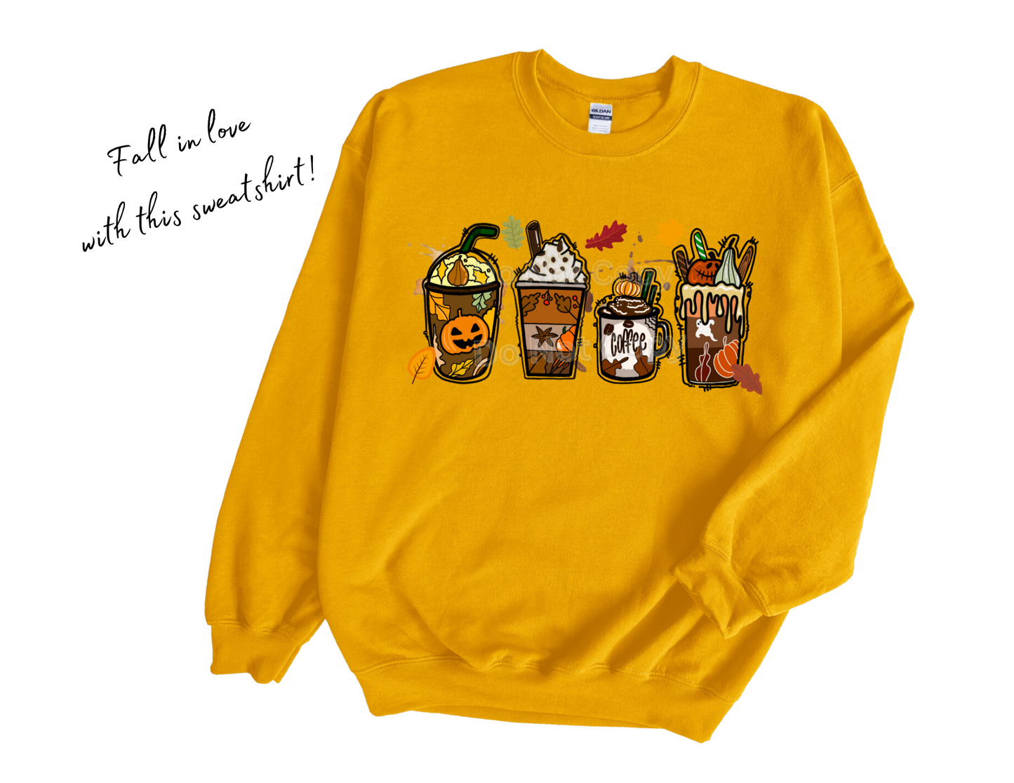 Festive Coffee & Fall Leaves Sweatshirt